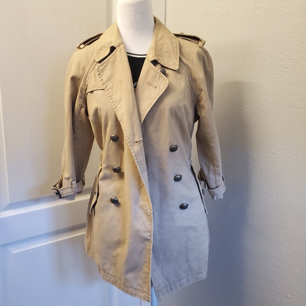 FP We The Free Khaki Trench Coat S